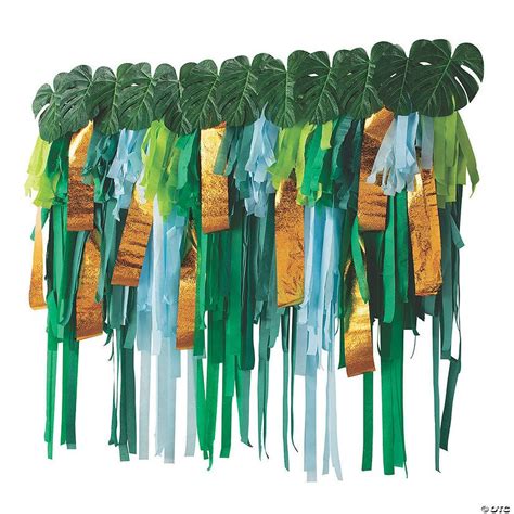 Green Tropical Streamer Backdrop Decoration Kit - 19 Pc. | Oriental ...