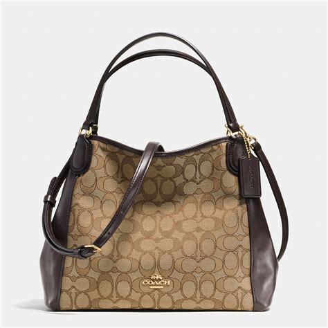 Lyst - Coach Edie 28 Jacquard and Leather Shoulder Bag in Brown