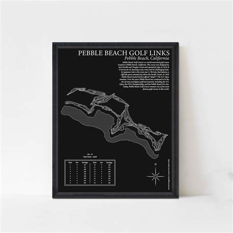 Pebble Beach Golf Course Print Pebble Beach Map Golf Course - Etsy