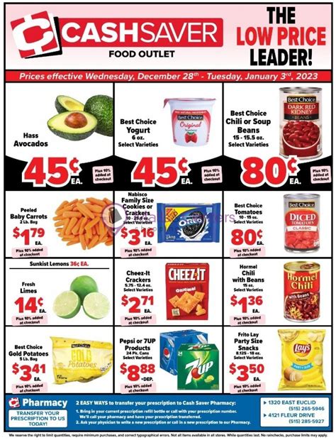 Cash Saver Food Outlet Weekly ad valid from 12/28/2022 to 01/03/2023 ...