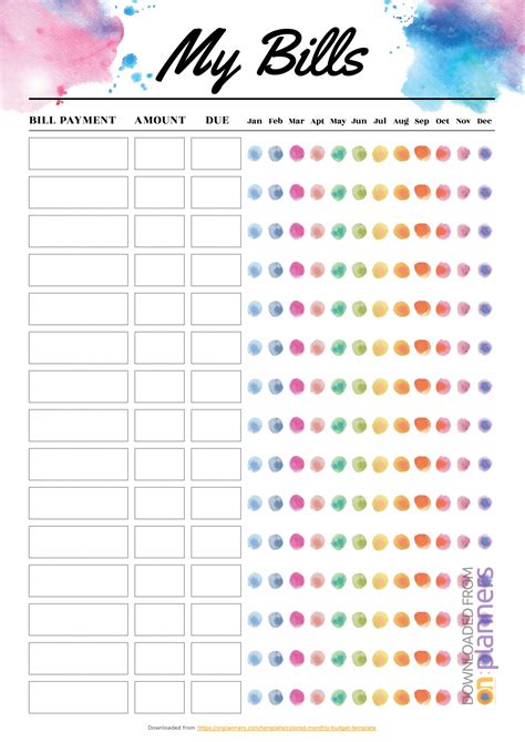 Free Template For Bills Due Monthly | Calendar Template Printable