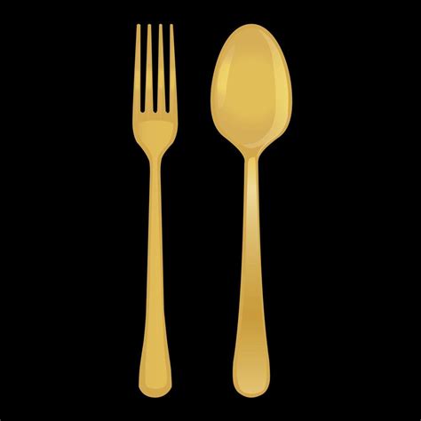 Golden Spoon and Fork 17763146 Vector Art at Vecteezy