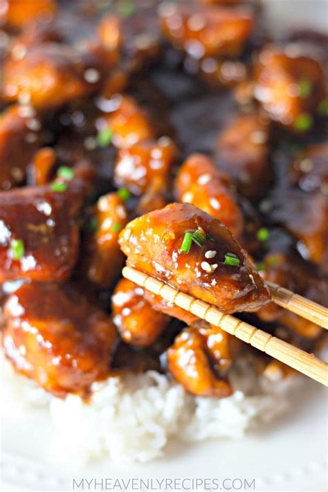 Easy Bourbon Chicken Recipe - My Heavenly Recipes