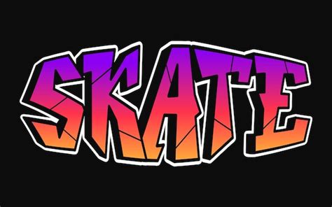 Premium Vector | Skate word graffiti style letters