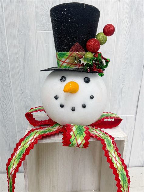 14" Snowman With Hat Tree Topper - Kelea's Florals