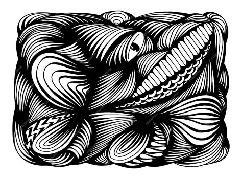 Premium Vector | Abstract background black and white hand drawn vector ...