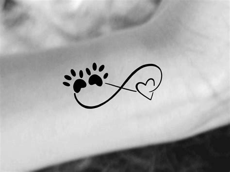 Infinity Paw Print Heart Temporary Tattoo / Heart - Etsy