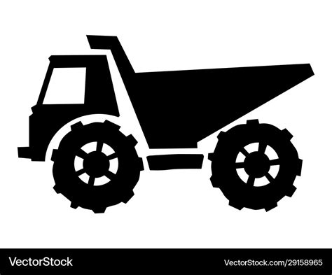 Silhouette dump truck Royalty Free Vector Image