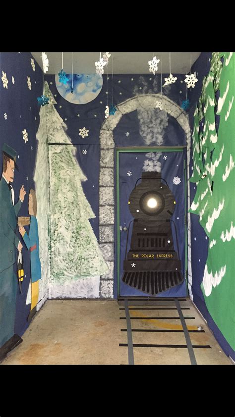 The Polar Express door decor. | Christmas classroom door, Christmas door decorating contest ...