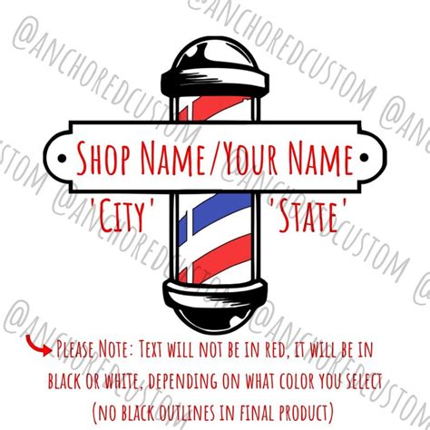 Custom Barber Pole Decal with Traditional Colors | Etsy