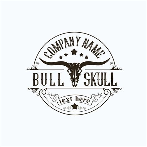 Longhorn skull logo 6801421 Vector Art at Vecteezy