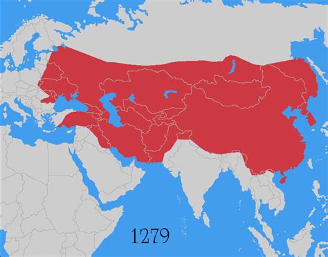 The Mongolian empire at its territorial peak (1279) [753x591] : r/MapPorn