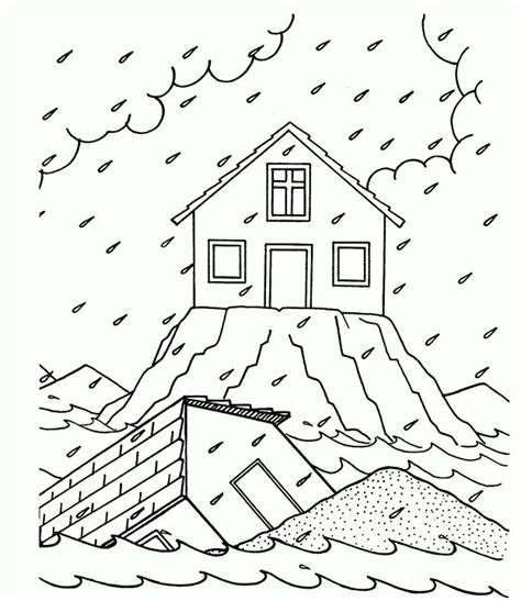 Wise And Foolish Builders Coloring Page | Jungle Class | Bible school ...