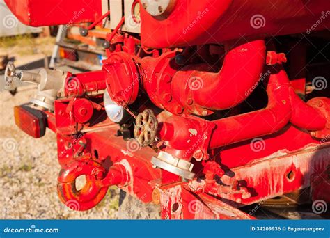 Water Pump Equipment of the Fire Truck Stock Photo - Image of pressure, equipment: 34209936