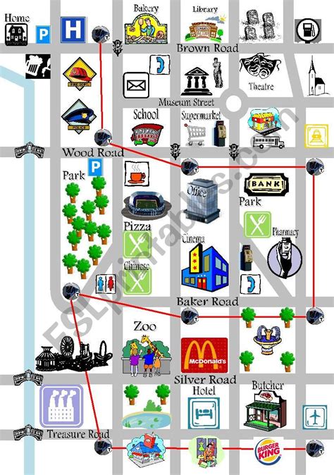 directions - map - ESL worksheet by sir.hc