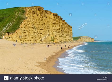 East Cliffs and beach, West Bay, formally named Bridport Harbour Stock ...