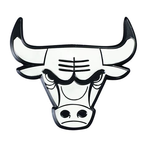 the chicago bulls logo is shown on a black and white bull's head pin