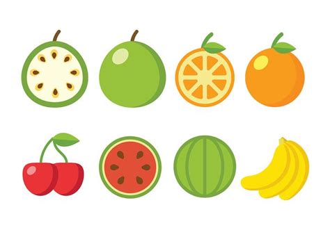 Flat Fruit Vector Icons 131026 Vector Art at Vecteezy