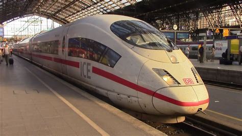 DB ICE 2 meets DB ICE 3 High-speed Trains at Cologne Station in Germany ...