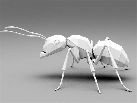 ตัวอย่างโมเดล Low Poly Ant 3d | Ants, Low poly, Paper models