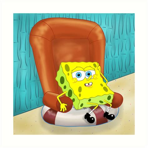 "SpongeBob on a chair" Art Print by iedasb | Redbubble