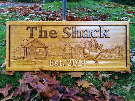 Personalized Cabin Sign Custom Wood Sign Rustic Cabin Decor ...