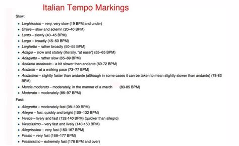 tempo markings - Google Search | Music sequencer, Music theory, Teaching music