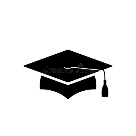 Black grad cap icon. Clipart image isolated on white background royalty ...