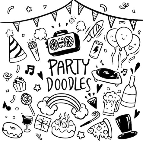 Premium Vector | Party doodles hand drawn vector