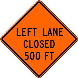 Left Lane Closed Ahead Sign X4600-AHD - by SafetySign.com