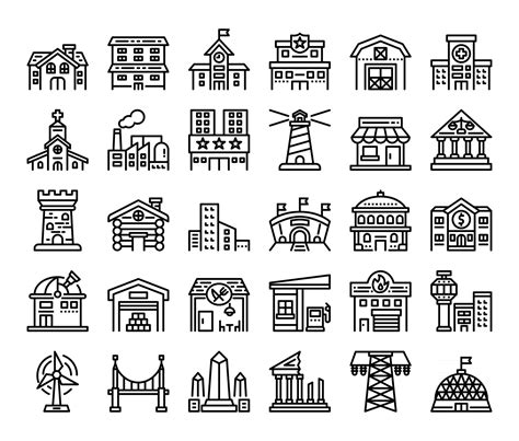 building outline vector icons 2424260 Vector Art at Vecteezy