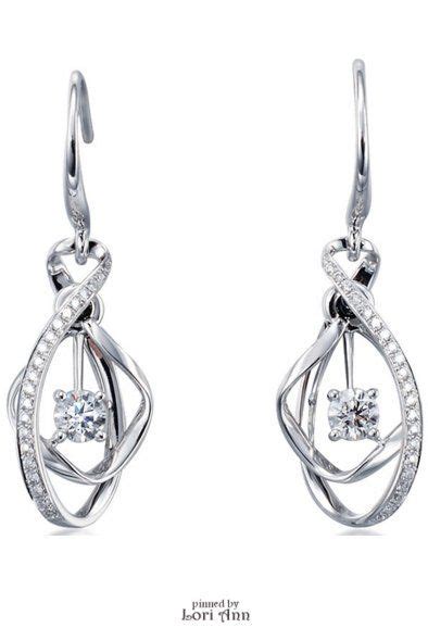 'Dance' 18K White Gold Diamond Earrings by Chow Sang Sang | White gold diamond earrings, Quality ...