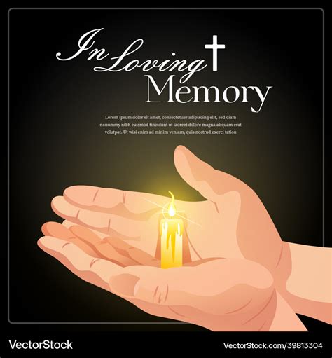 In loving memory poster Royalty Free Vector Image