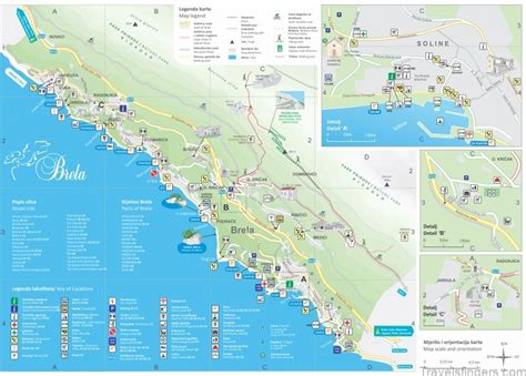 Map of Brela - 5 Things To Do In Brela, Croatia - TravelsFinders.Com