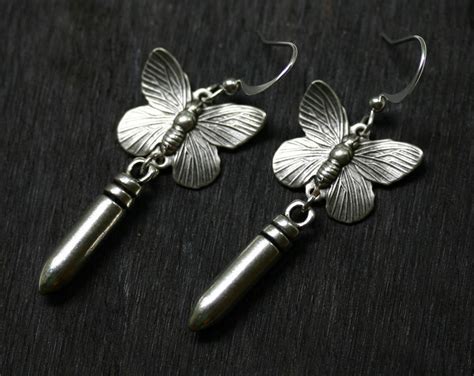 Bullet With Butterfly Wings Necklace - Etsy