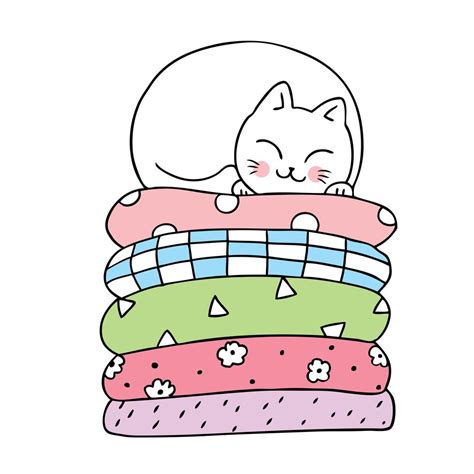 Cartoon cute cat sleeping vector. 650939 Vector Art at Vecteezy