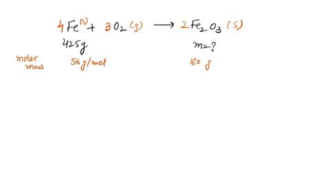 SOLVED: of iron with oxygen gas and water produces iron (III) oxide (a ...