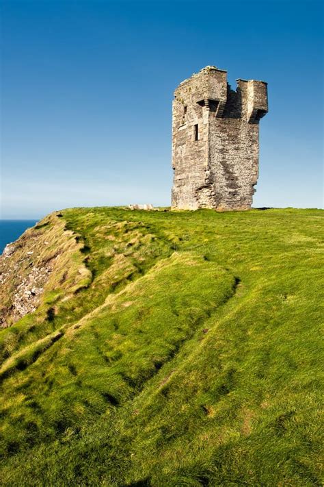 Ruins of Old Castle on Cliffs of Moher Stock Image - Image of ancient, cloud: 24454279