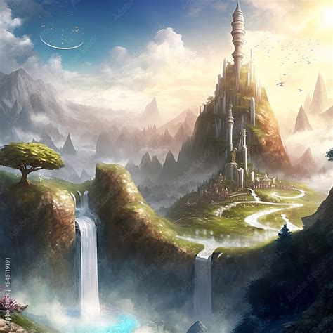 A Beautiful fantasy world, wallpaper Stock-Illustration | Adobe Stock