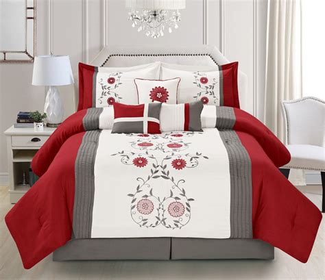 4 Units of Mia King Size Red 7 Piece Comfy Bedding Set - Comforters & Bed Sets - at ...