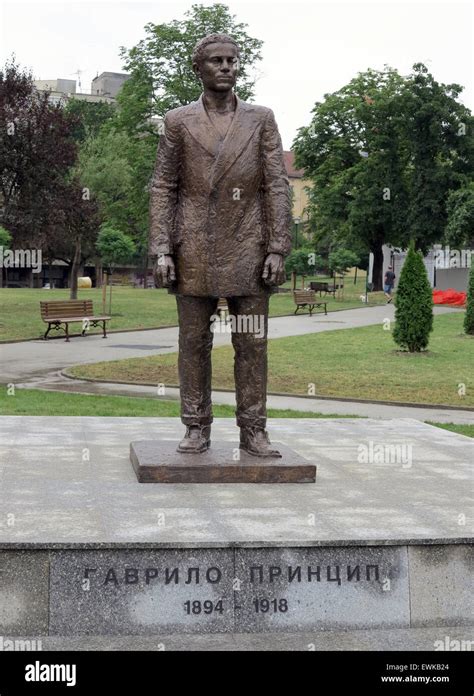 The statue of Gavrilo Princip, who assassinated Franz Ferdinand, heir ...