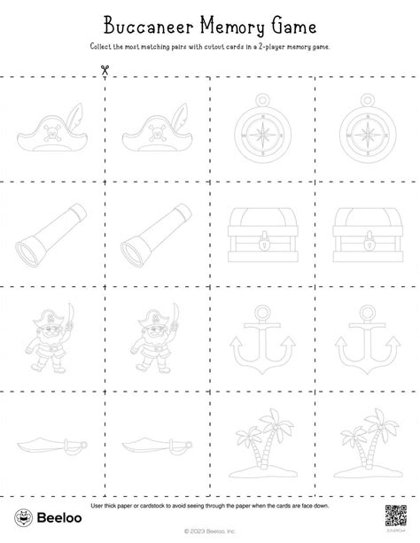 Buccaneer Memory Game • Beeloo Printable Crafts and Activities for Kids