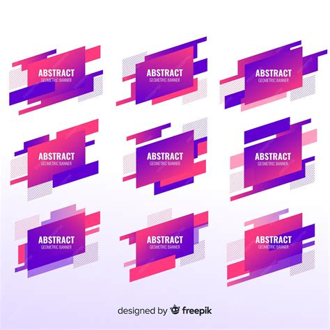 Free Vector | Abstract geometric banners