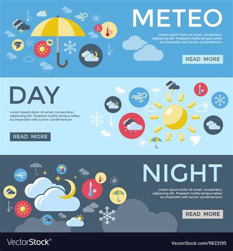 Weather forecast banner set Royalty Free Vector Image