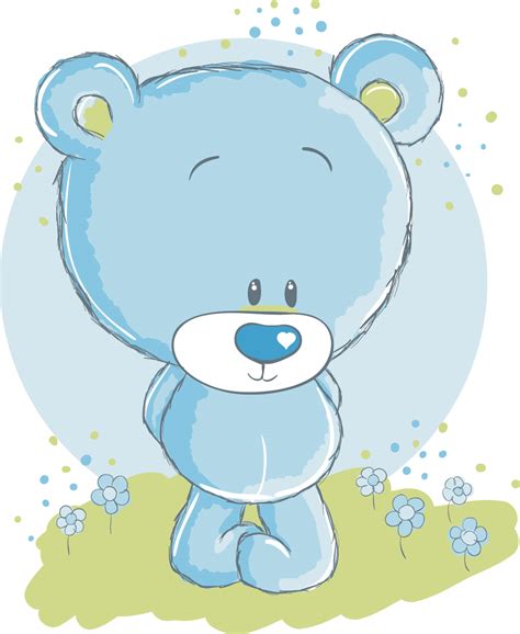 Cute Teddy Bear Cartoon - Cartoon Cute Teddy Bear Girl Wall Sticker ...