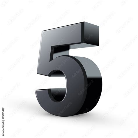 glossy black number five Stock Vector | Adobe Stock