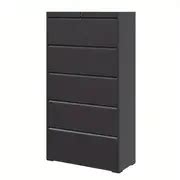 5 Drawer Metal Lateral File Cabinet Black Filing Cabinet - Temu
