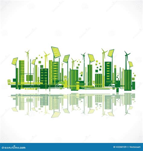 Creative Eco-friendly City Design Background Stock Vector - Image: 43268109