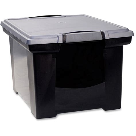 Storex, STX61543U01C, Tote Black Storage Box with Lid, 1 / Carton ...