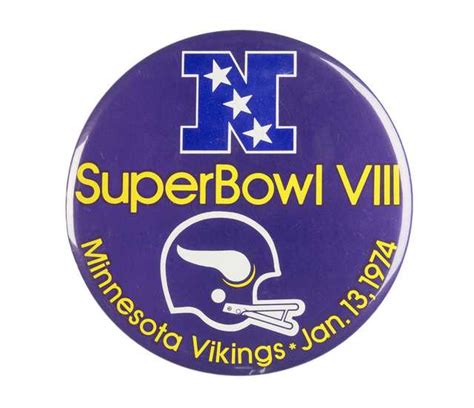 Minnesota Vikings, Super Bowl VIII button | MNopedia